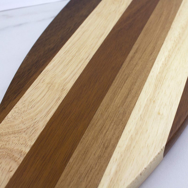 Totally Bamboo Rock & Branch Series Shiplap Surfboard Shaped Wood Serving and Cutting Board | Great for Wall Art - Image 4